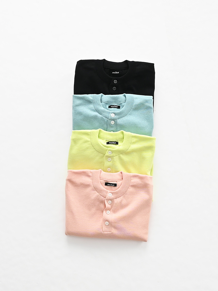 maillot mature(マイヨマチュア)　P/C Henley Sweater (ポリエステルコットン・ヘンリーネック) MAK-26167