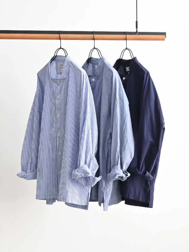【3/9(mon)19:00 発売予定】   ill (イル)　ラグランスタンドカラー長袖シャツ Made by RINEN