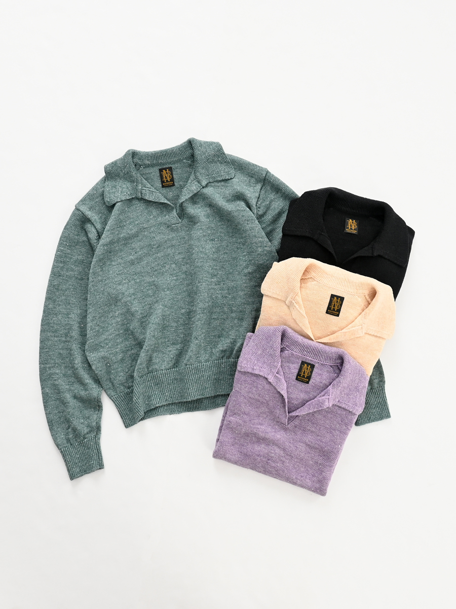 トップス BATONER WASHED HIGH COUNT LINEN POLO 1 Women WASHED HIGH COUNT LINEN POLO SKIPPER - BATONER｜ONLINE
