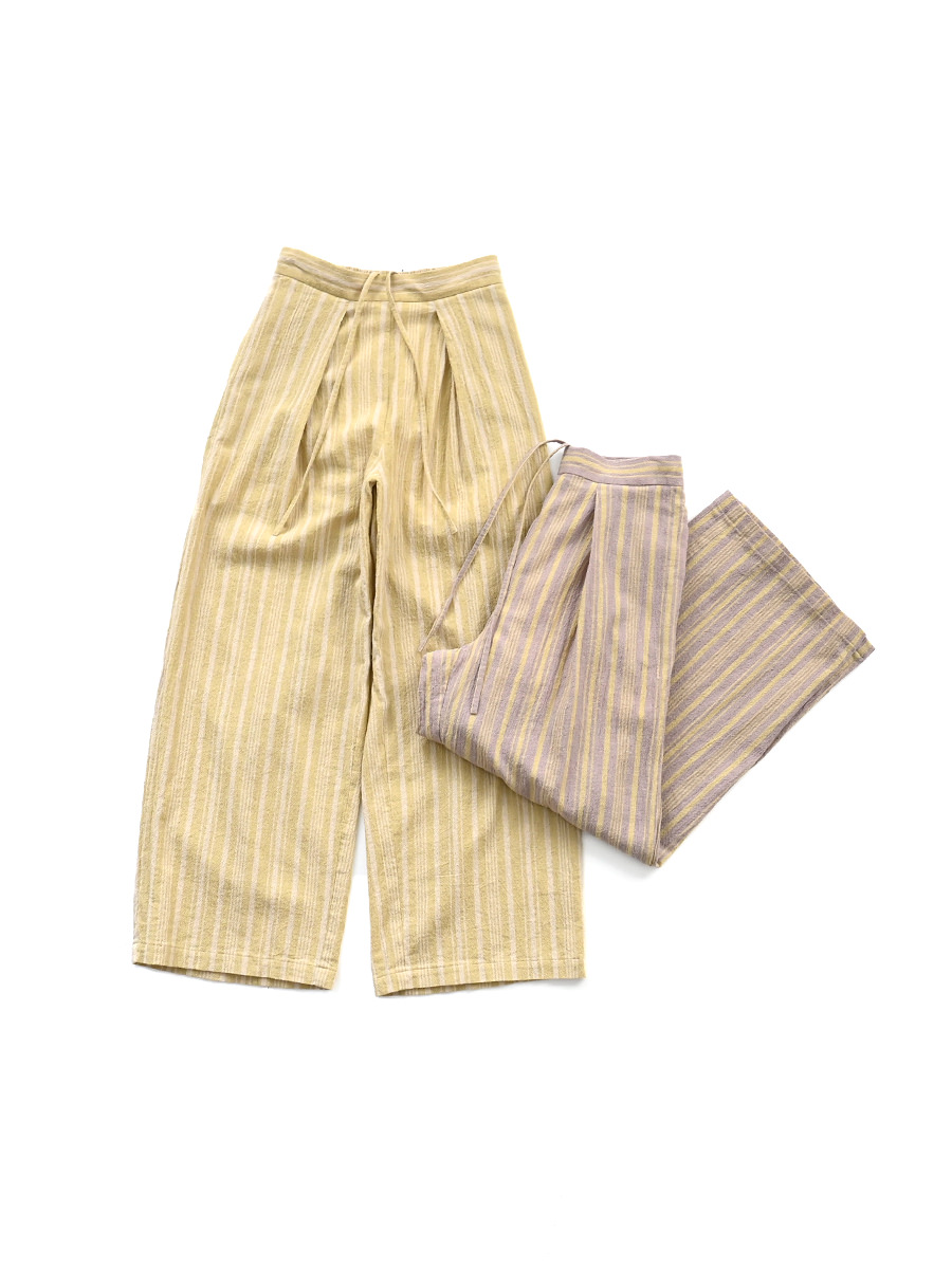 PHEENY(フィーニー) Cotton stripe gathered pants
