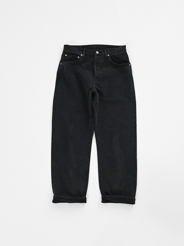 HATSKI (ハツキ) DENIM01 Loose Tapered Denim -Fead Black-