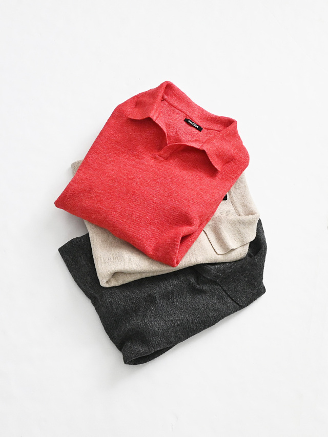 maillot (マイヨ)　Skipper Knit Polo (スキッパーニットポロ) MAK-26180 -ナイモノねだり