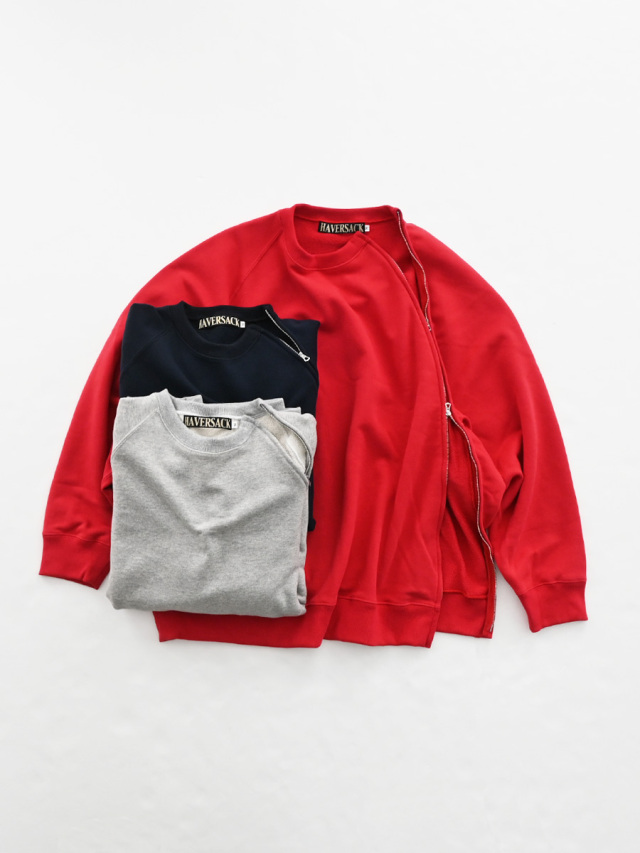 HAVERSACK (ハバーサック) クルーネックシームジップ スウェットシャツ -ナイモノねだり
