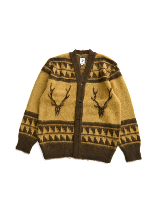 South2 West8(サウスツー ウエストエイト) Mohair V Neck Cardigan Sweater - Nordic Skull