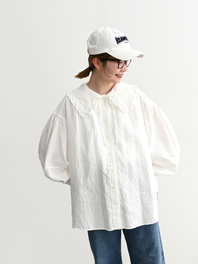 Shinzone(シンゾーン) COTTON GAUZE BLOUSE - WHITE