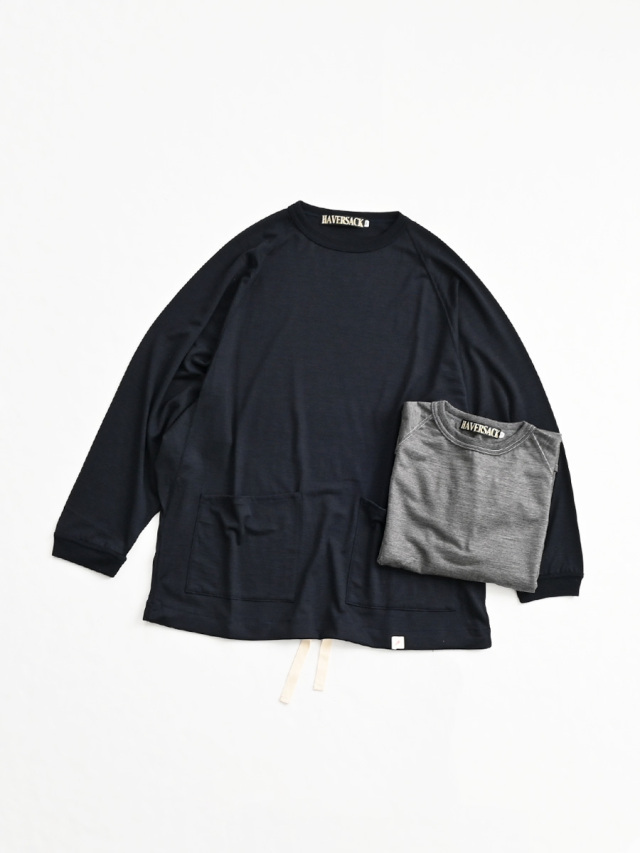 【3/9(mon)19:00 発売予定】  ill (イル)　ウール天竺 ラグランロングTシャツ Made by HAVERSACK