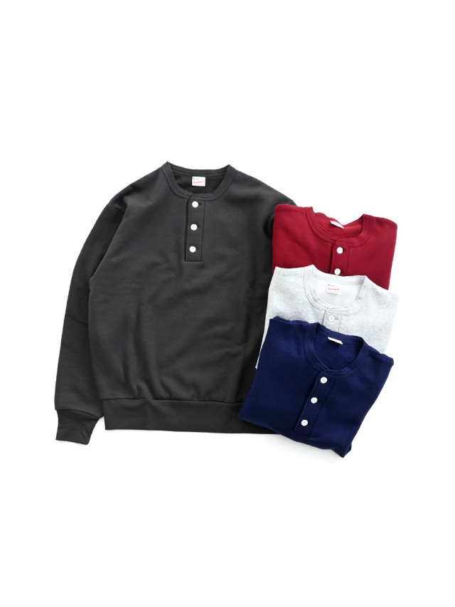 Healthknit(ヘルスニット) クラシックスウェット　ヘンリーネック長袖