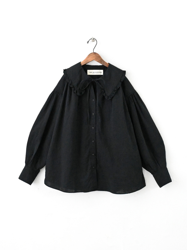 Shinzone(シンゾーン) COTTON GAUZE BLOUSE - BLACK