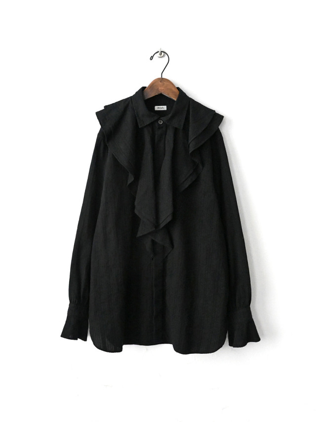 Oblada(オブラダ) OVER DYE RUFFLE BLOUSE