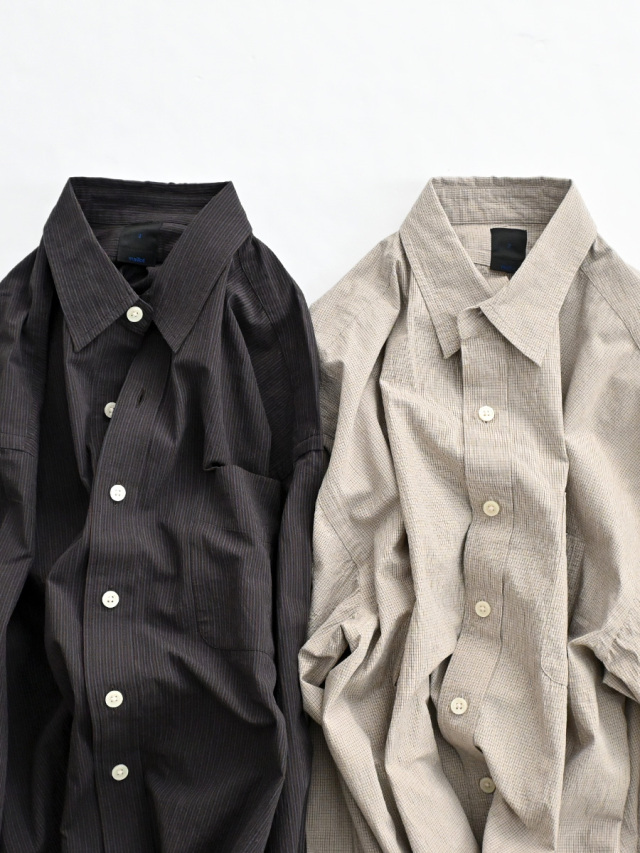 maillot (マイヨ)　Organic Pin Check Regular Shirt (ピンチェック・レギュラーシャツ) MAS-26106