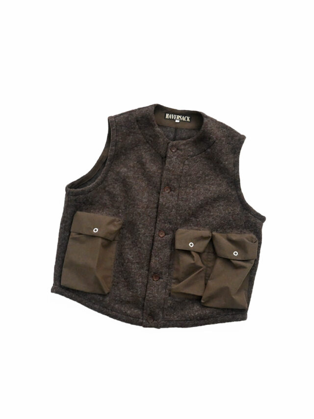 HAVERSACK(ハバーサック) スライバーニット ベスト "Brown" -ナイモノねだり