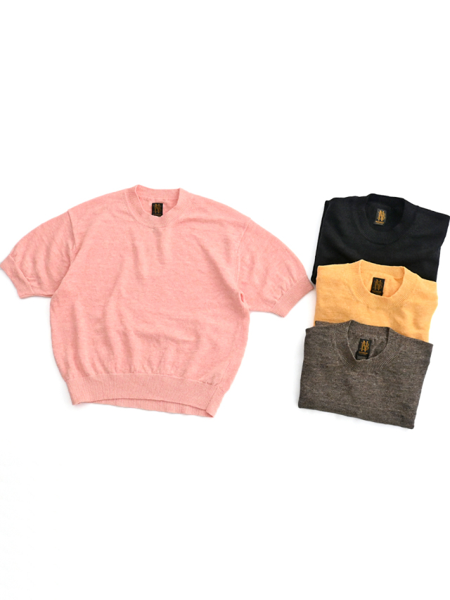BATONER(バトナー）WASHED HIGH COUNT LINEN CREW NECK SHORT SLEEVE
