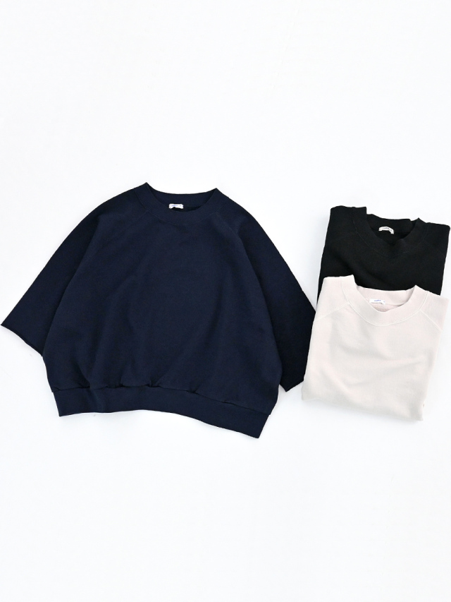 maillot (マイヨ)　raglan half sleeve w's big trainer (5分袖・ショート丈トレーナー) MAC-25112