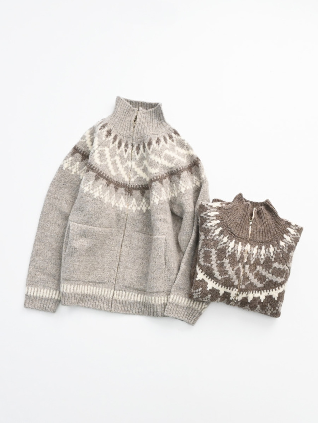 UNDYED (アンダイド)　NORDIC ZIP CARDIGAN