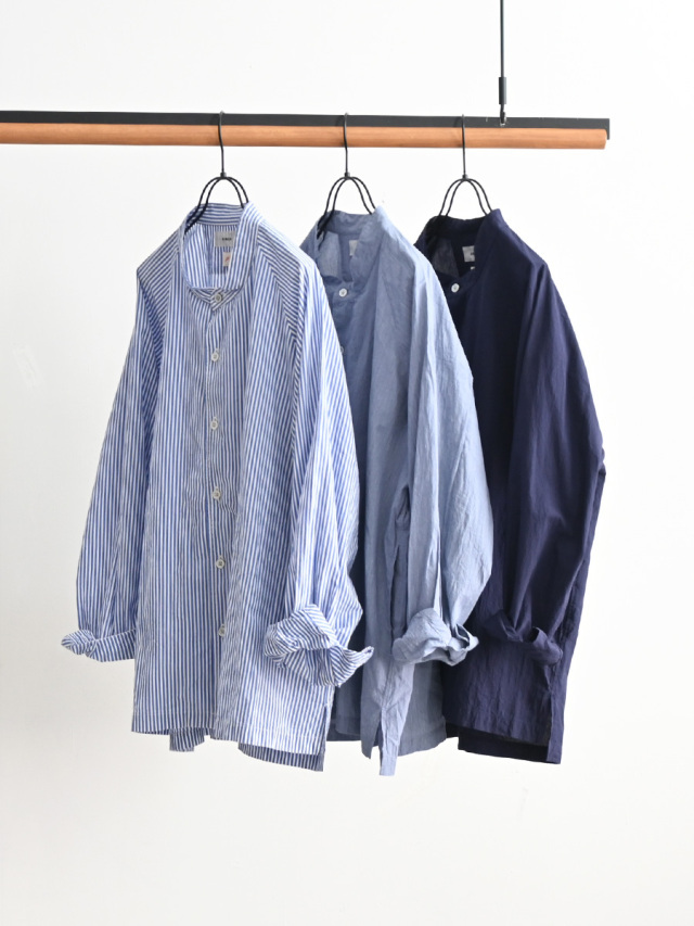 【3/9(mon)19:00 発売予定】 ill (イル) ラグランスタンドカラー長袖シャツ Made by RINEN