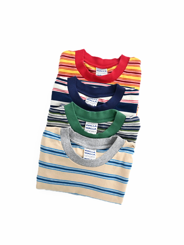 【30%OFF】WALLA WALLA SPORT(ワラワラスポーツ) S/S STRIPE TEE (ショートスリーブストライプTEE)