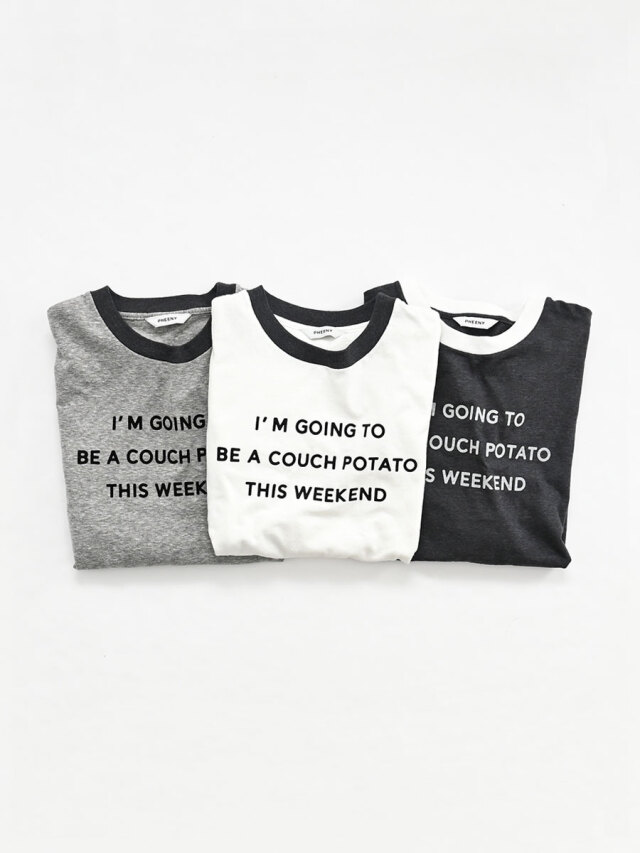 PHEENY(フィーニー) Flocked Vintage Jersey L/S Ringer Tee