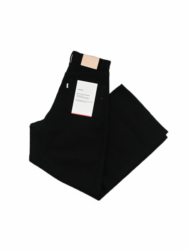Graphpaper(グラフペーパー) Selvage Denim Two Tuck Wide Pants -BLACK WASHED-