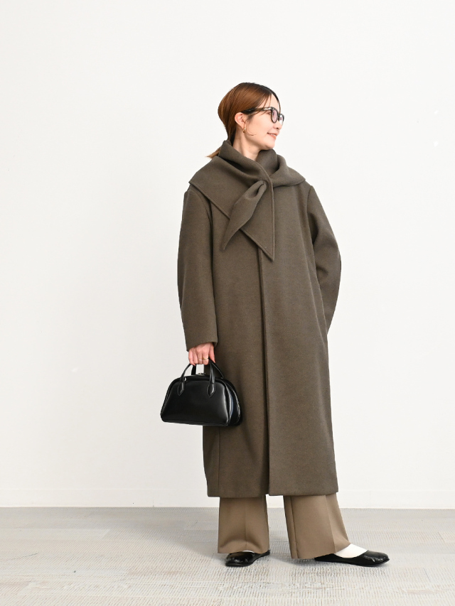 PHEENY(フィーニー)　Needle rever stretch scarf coat
