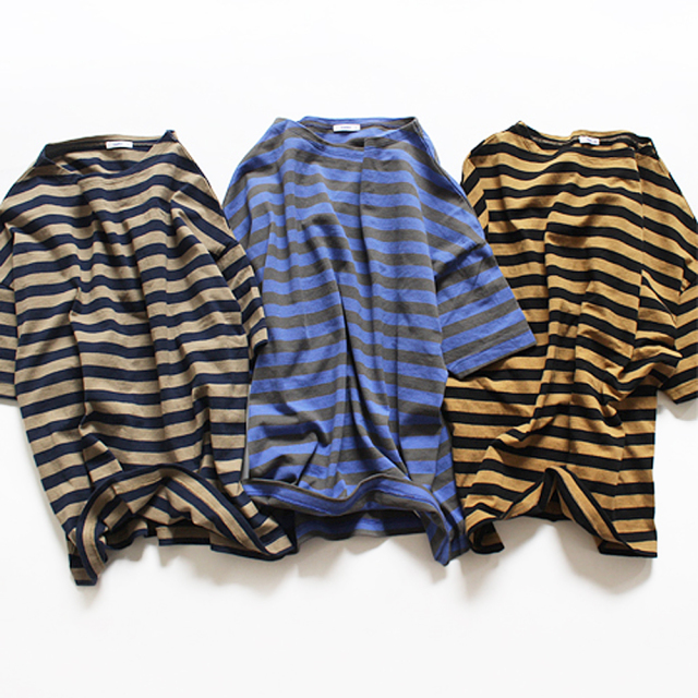 maillot (マイヨ) Border Drop Shoulder S/S T-shirts　（ドロップショルダー・ボーダー半袖Tee） Color×Color