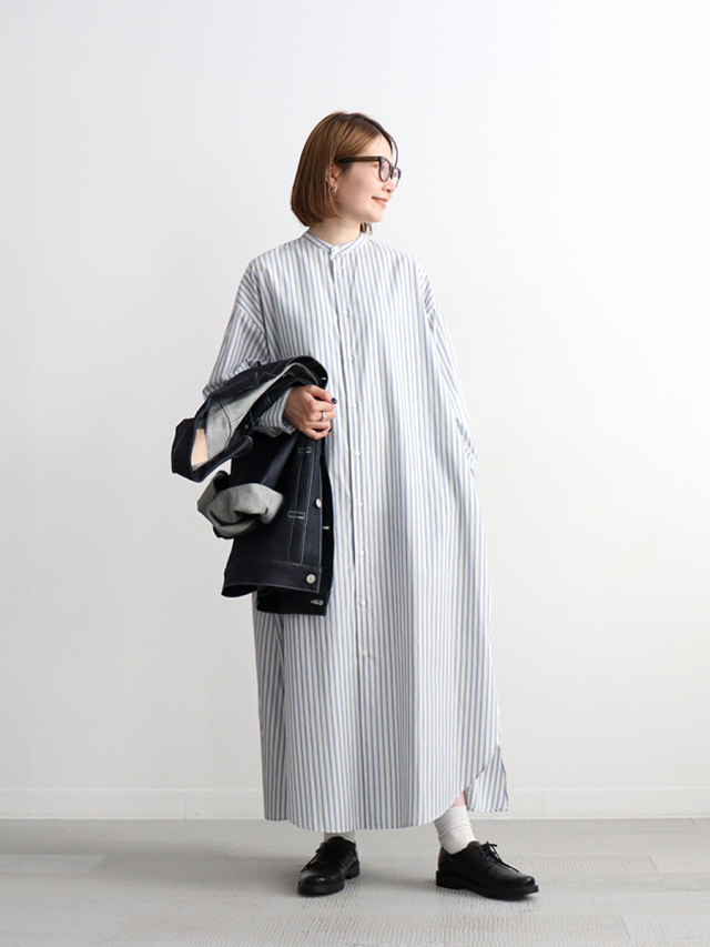 Graphpaper(グラフペーパー) Broad Band Collar Oversized Shirt Dress
