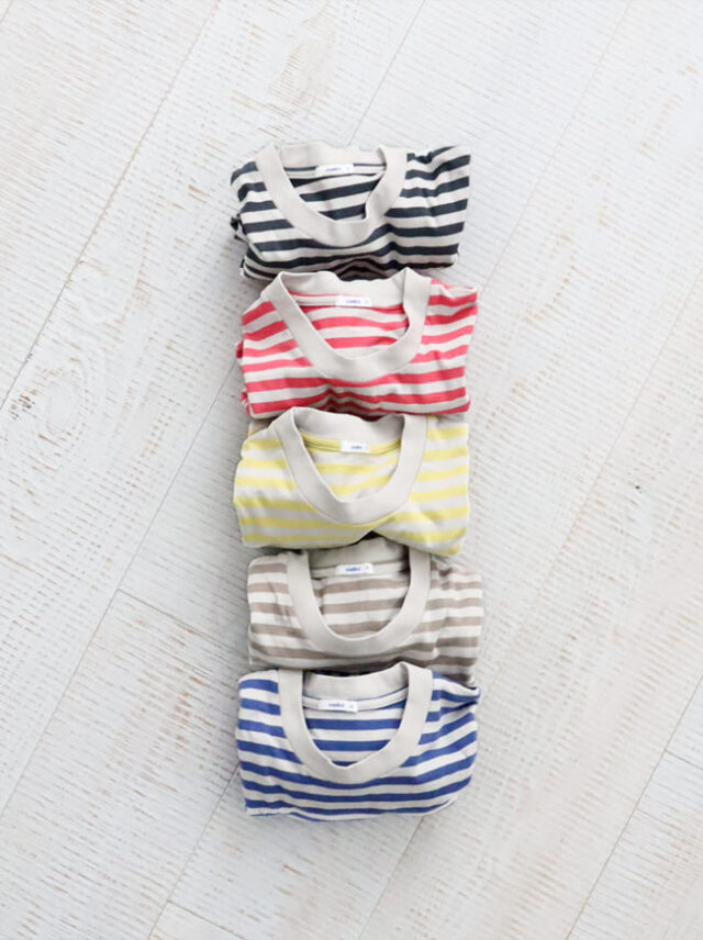 maillot (マイヨ) Fade Border Crew Neck Long - Tee （フェードボーダークルーネックロングTee） MAC-22127