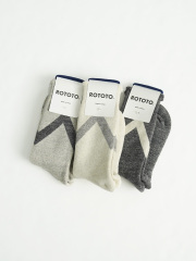 ROTOTO (ロトト)　ラフィースウェットソックス ”ジグザグ”