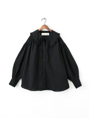 Shinzone(シンゾーン) COTTON GAUZE BLOUSE - BLACK