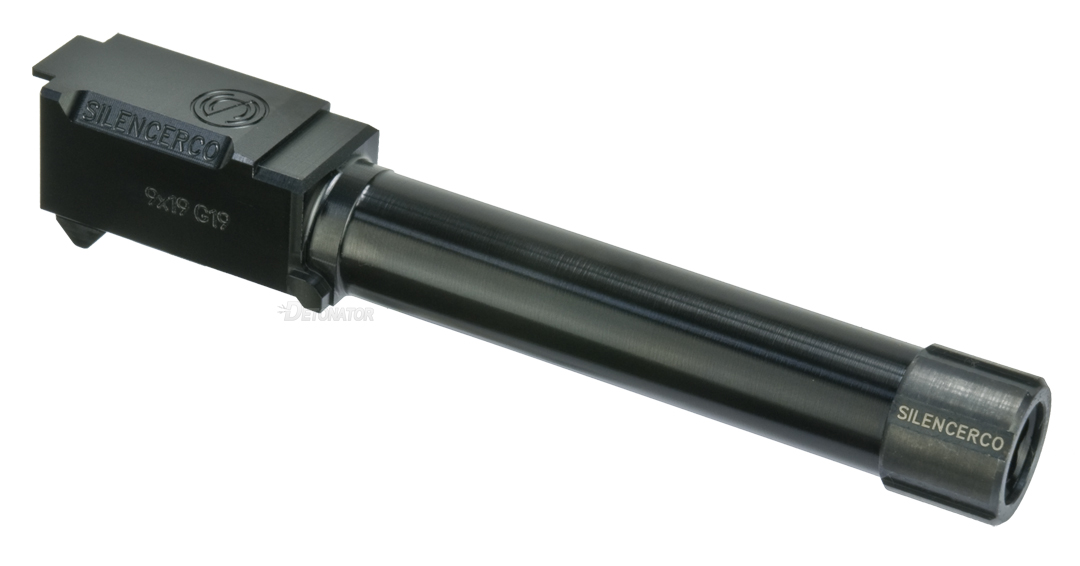 DETONATOR SilencerCo タイプ アルミアウターバレル BK　東京マルイ G19用  （14mm正ネジ）