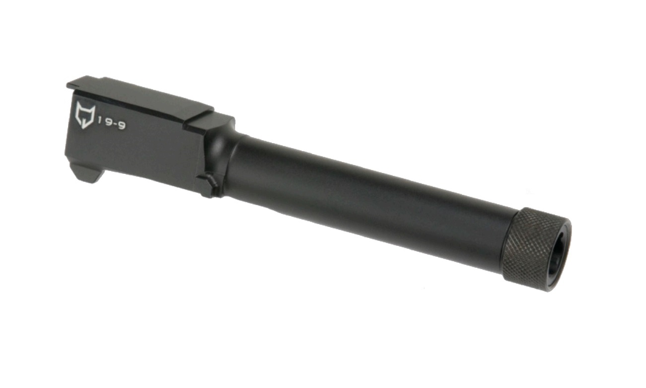 DETONATOR Alpha Wolfタイプ アルミアウターバレル (14mm逆ネジ)  東京マルイ GLOCK19 Gen.3/4 GBB対応