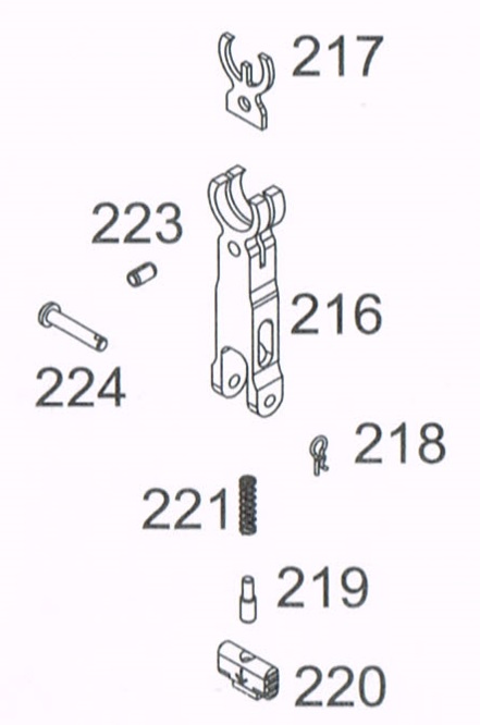 WE HK416C フロントサイトアッセンブリー (No.216~221,223,224)