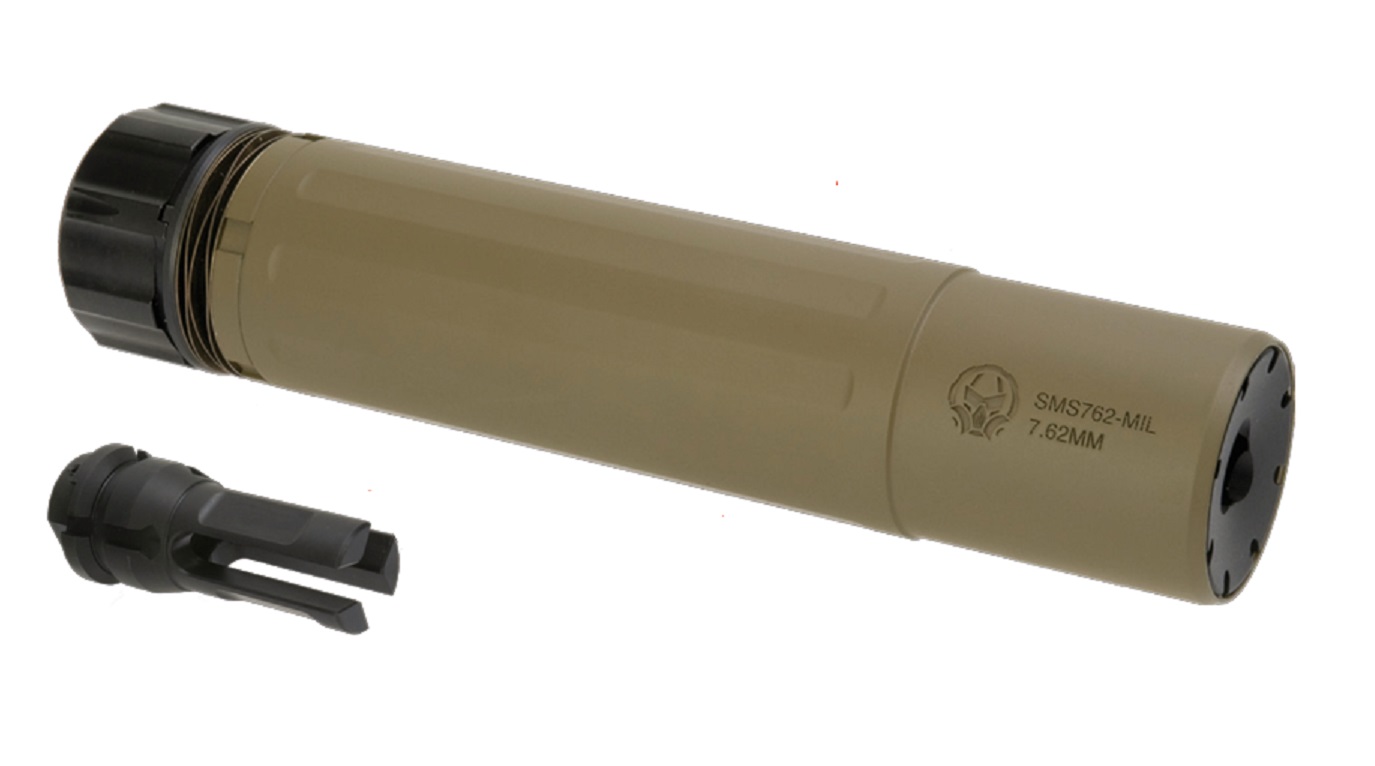 ノーブランド 14mm逆ネジ対応 DEAD AIR SANDMAN-Sタイプ ダミーサイレンサー&フラッシュハイダーセット FDE