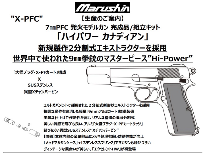 マルシン(Marushin) Hi-Power (ハイパワー) "カナディアン" 7mmPFC 発火モデルガン