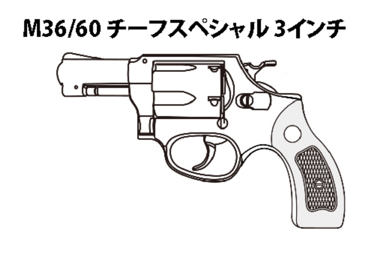 マルシン(Marushin) S&W M36/60 "チーフスペシャル" 3inch 木目調プラグリップ Xカート式ガスリボルバー