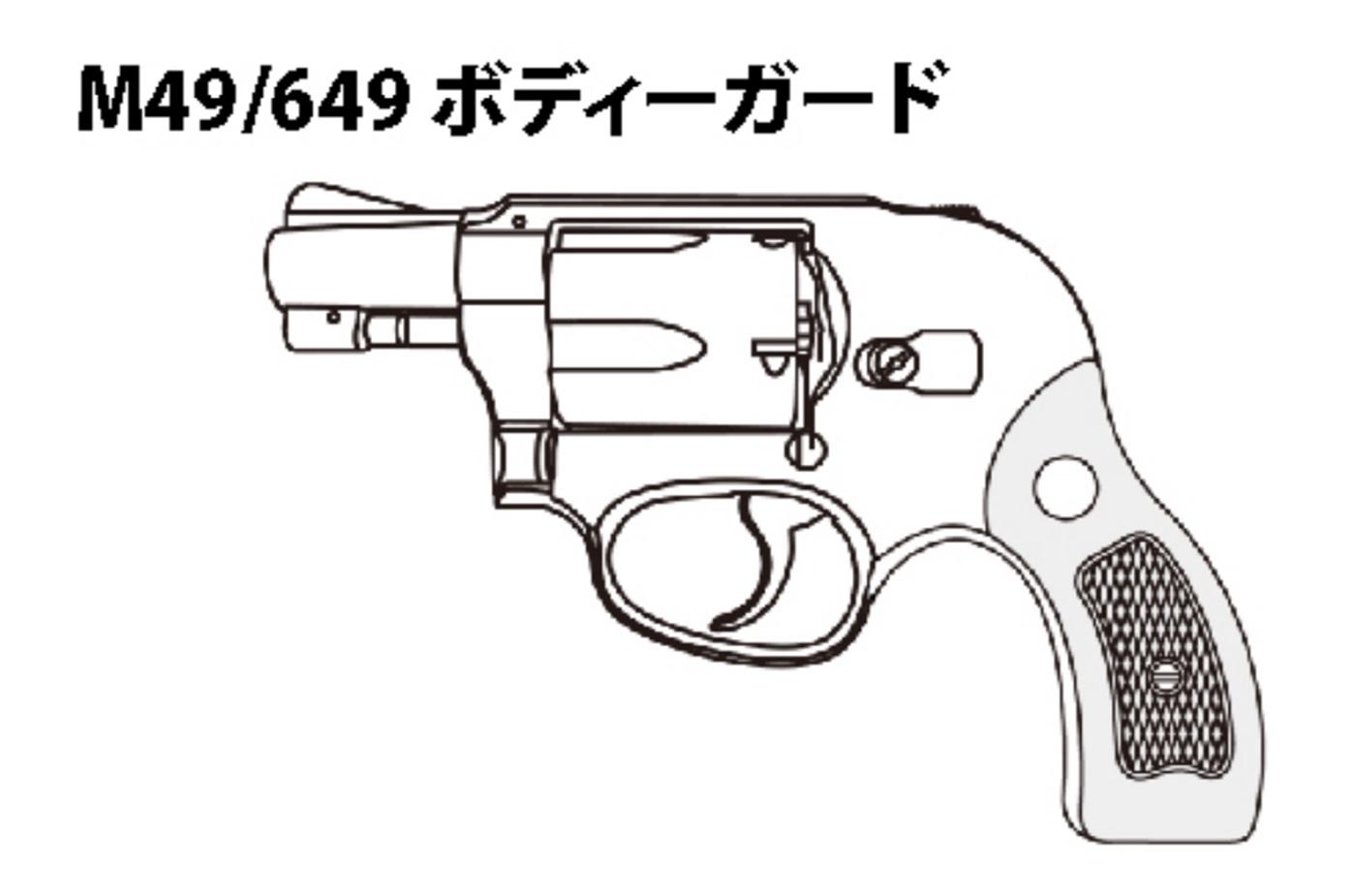 マルシン(Marushin) S&W M49/649 "ボディーガード" 木目調プラグリップ Xカート式ガスリボルバー