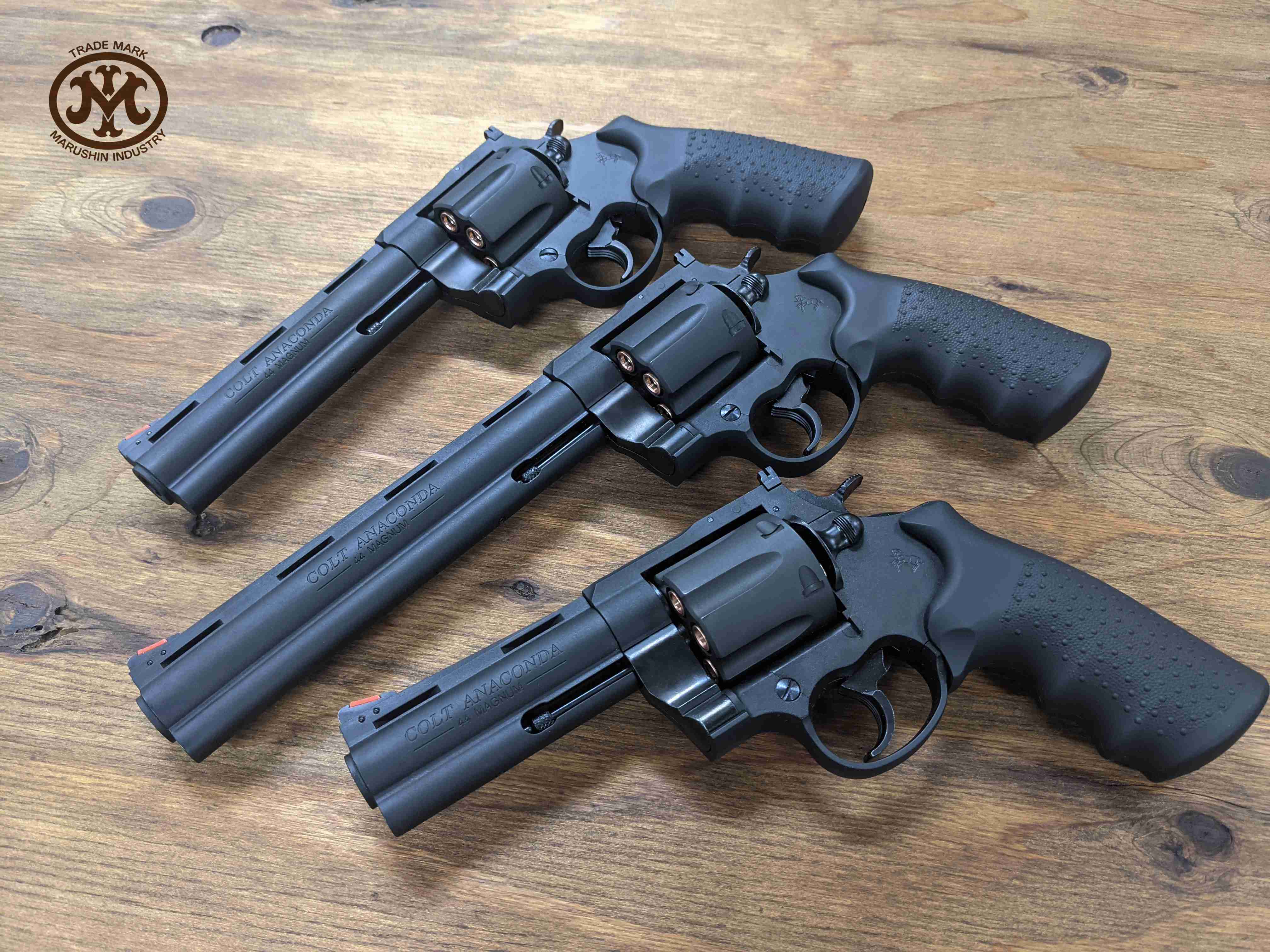 マルシン(Marushin) COLT ANACONDA Real Ｘ-Cartridge AB/HW BK (HOGUEタイプグリップ)