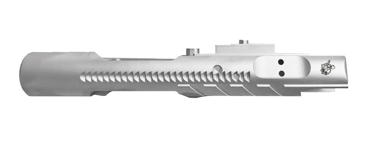 ANGRY GUN マルイM4MWS用 1ピース スティールボルトキャリア-KAC SAND CUTTERタイプ/Chrome Silver
