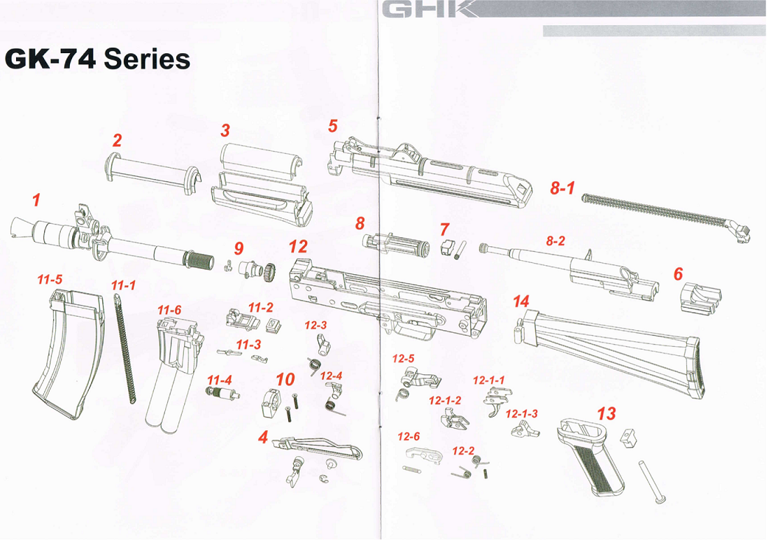 GHK AKS-74U GBB  セレクターレバーASSY No.4