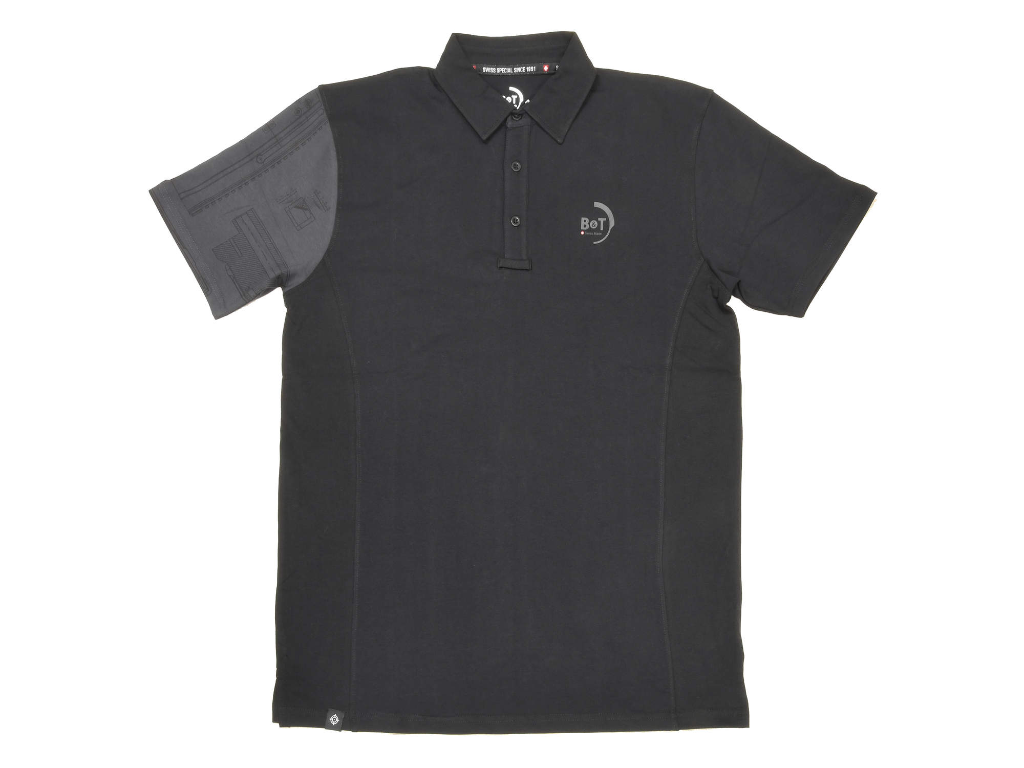 B&T TEXTIL ポロシャツ02/メタルキーリング付き (Black/Grey)