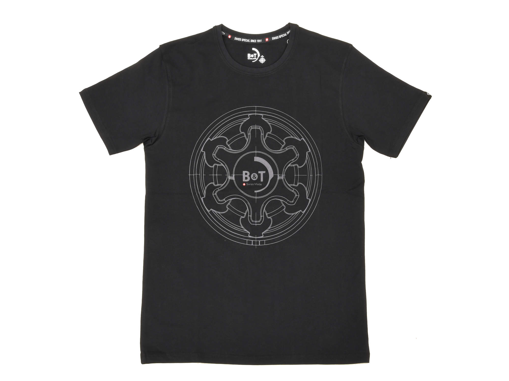 B&T TEXTIL Tシャツ/Slim Fit/メタルキーリング付き (Black)
