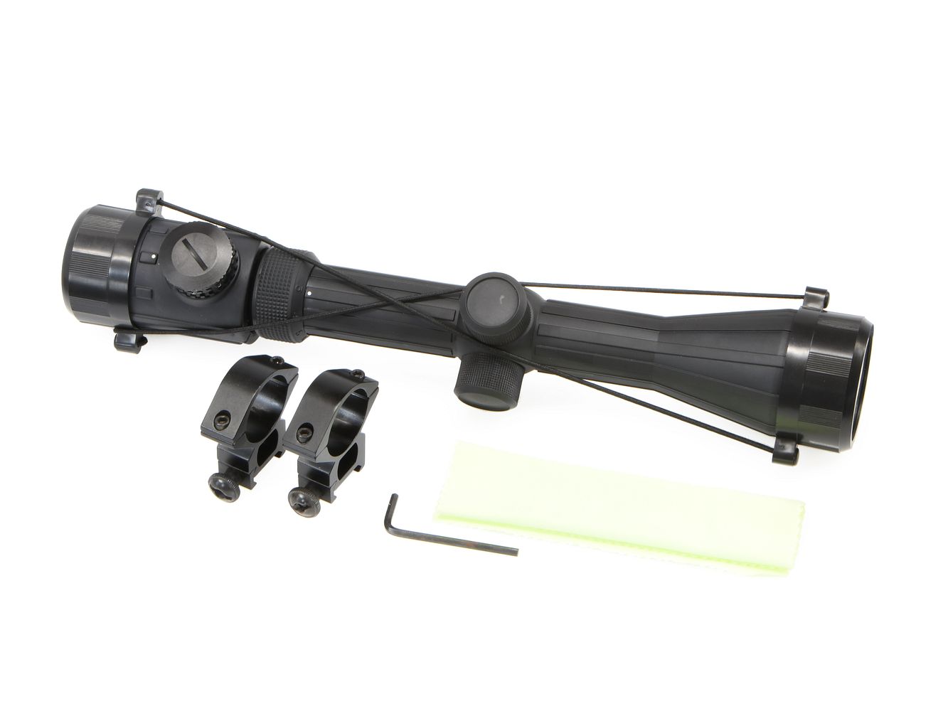 CyberGun SwissArms 3-9×40mm イルミネーションライフルスコープ/ラバーコーティング (Redレティクル光量7段階切替/マウントリング付属)