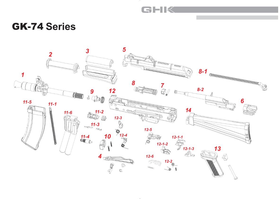GHK AKM GBB パーツリスト