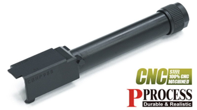 GUARDER Glock45 スライド専用 スティールアウターバレル Tactical BK (GLK-551)