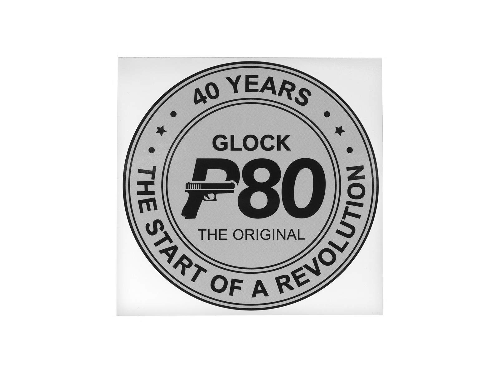 GLOCK P80 Anniversary ステッカー (Size:98mm Diameter)