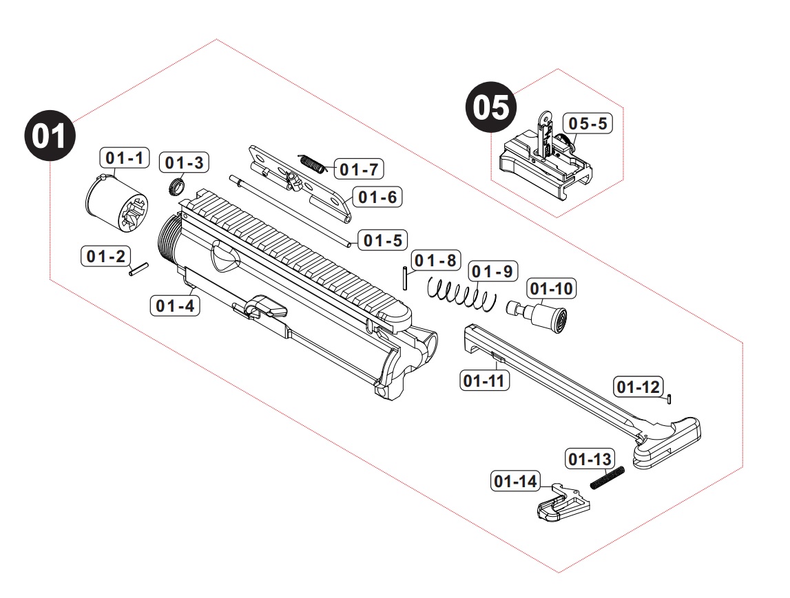 VFC HK416A5 GBBR/01-10 フォワードアシストノブ (V023BLT010)