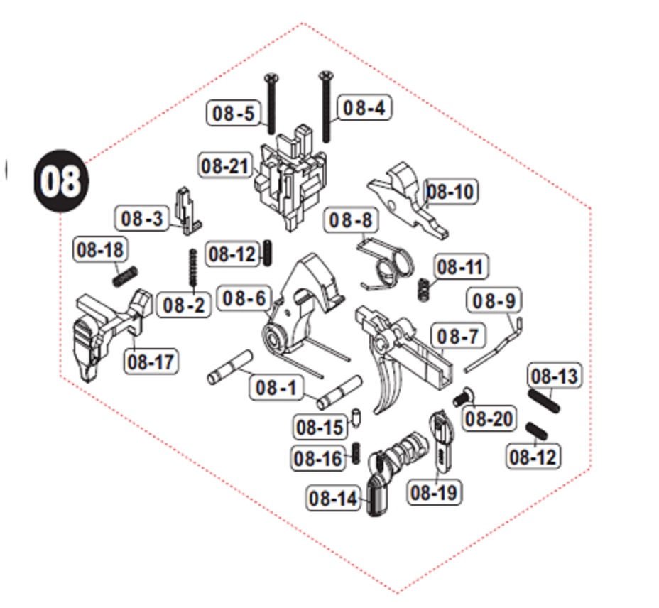 VFC M110 GBB パーツ/08-08 トリガースプリング ［VG20SPG009］