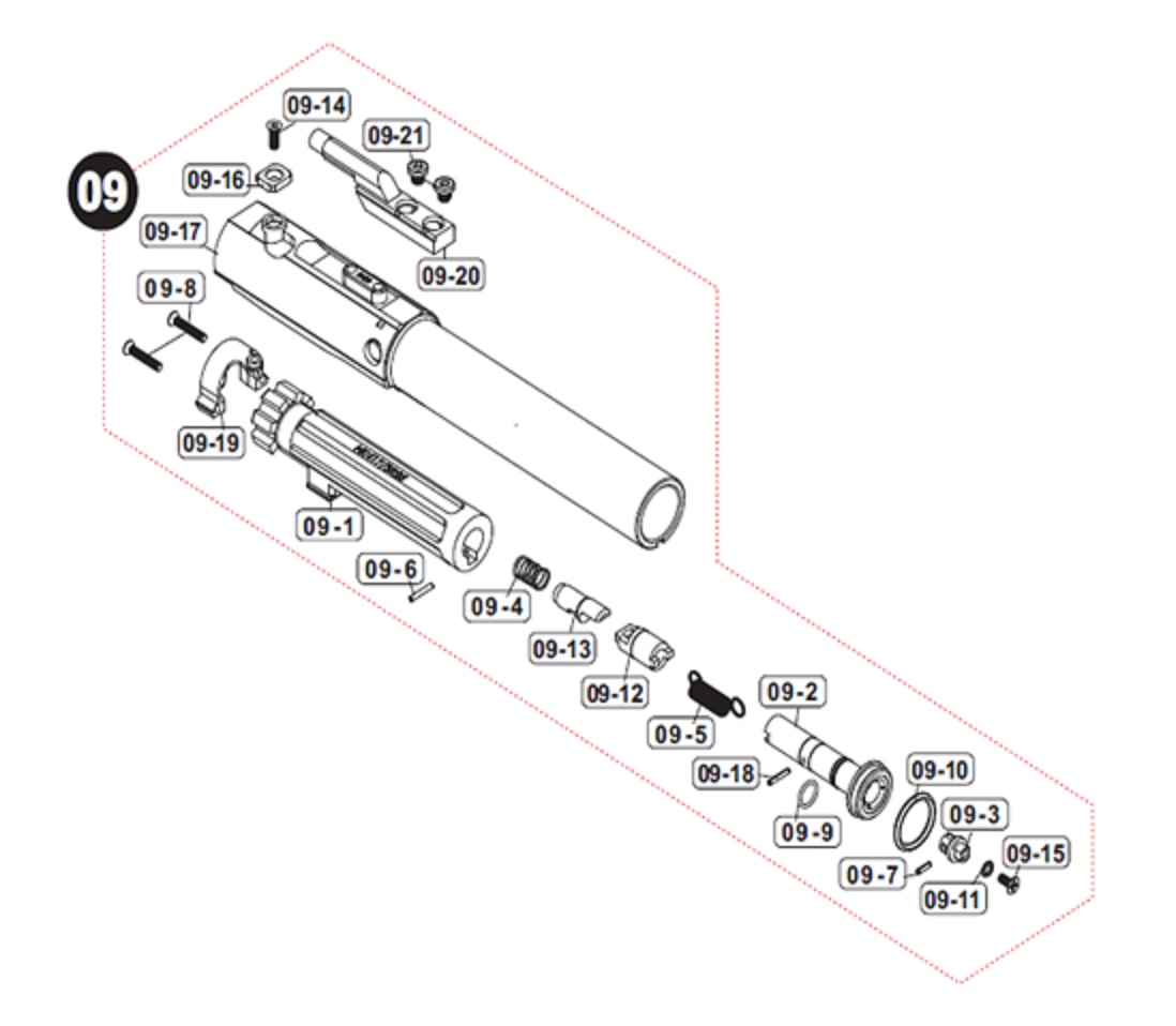 VFC M110 GBB パーツ/09-07 ピンφ1.5*6 ［PBOT150601］