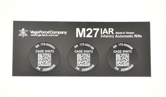 VFC M27IAR UID-TAG QRステッカー