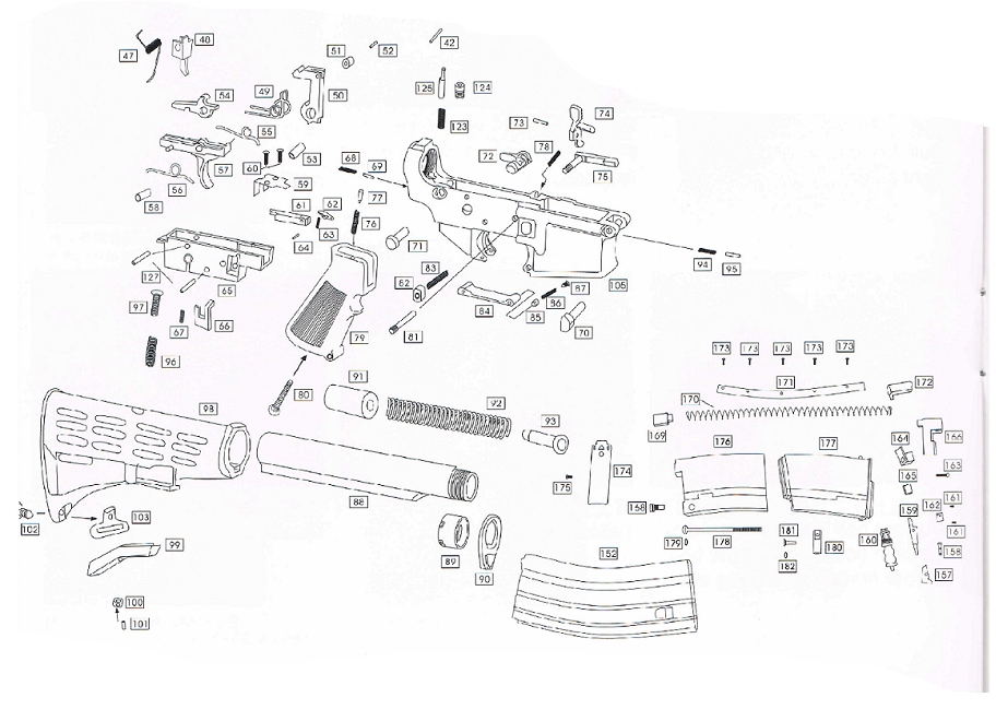 WE M4/M16/HK416/XM177 ディスコネクター スプリングNo.54-1(M4TA-003)