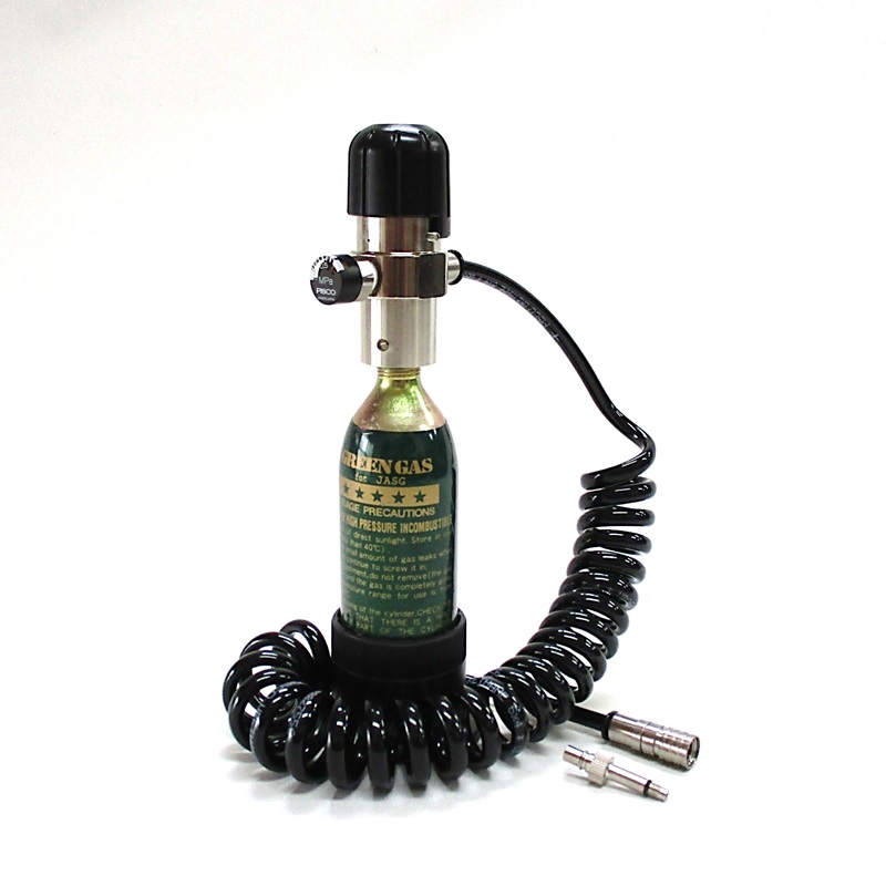 サンプロジェクト グリーンガス（74g）専用 メーター付グリーンガスレギュレータースタートセット（コイルホース） (SP-12500)